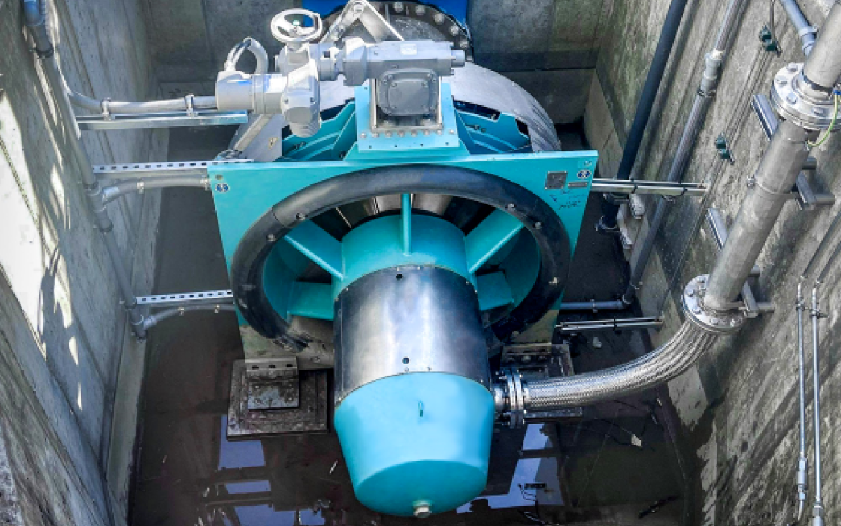 Wasserdichte Stellantriebe regeln Unterwasserturbinen